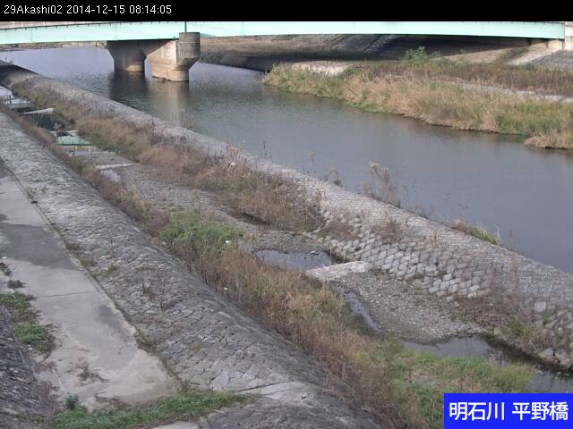 明石川 平野橋の平常時の画像です